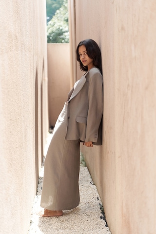 Mai Studios Co. Brenna Füme Keten Blazer Füme