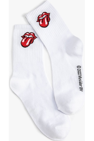Koton The Rolling Stones Soket Çorap Lisanslı İşlemeli Beyaz 3sak80361aa 3SAK80361AA000 Beyaz