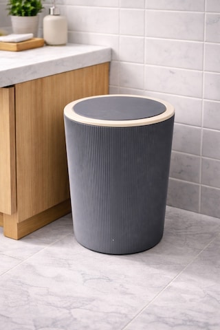 7 Litre Modern Tarz Çöp Kovası Dayanıklı Plastik Malzeme Gri