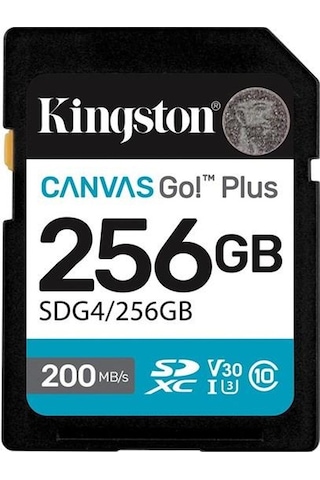 Kıngston 256gb Canvas Go+ Sdg4/256gb Sdhc Hafıza Kartı