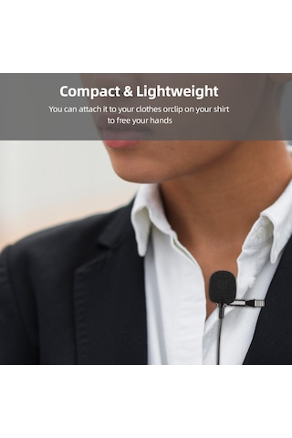 Yunboo Sjcam Sj20/c200pro Spor Kamerası İçin 1.5m Kablolu Omnidireksiyonel Typec Bağlantılı Kollu Mikrofon Siyah