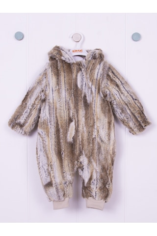 Kidaxi Sevimli Ayıcık Bebek Kahve Tulum 3-6/6-9/9-12/18-24 Ay Kahverengi