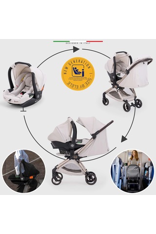 Elele Pilota Premium Kabin Tipi Travel Sistem Bebek Arabası Bej