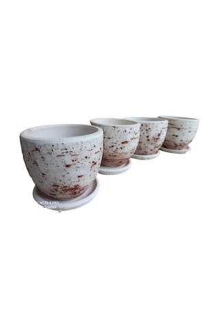 4 Adet Antik Görünümlü Toprak Saksı 12 12 Cm 05284153