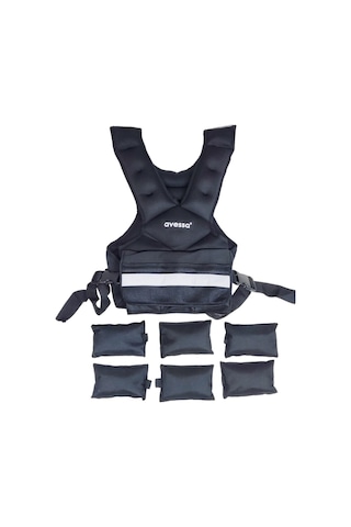 Delux Serisi Wv-10 Kg Ağırlık Yeleği Siyah Renk Egzersiz Sporcu Hareket Belirtilmemiş