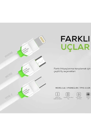 Mobilteam Beyaz Ls32 Type-c Usb Kablo