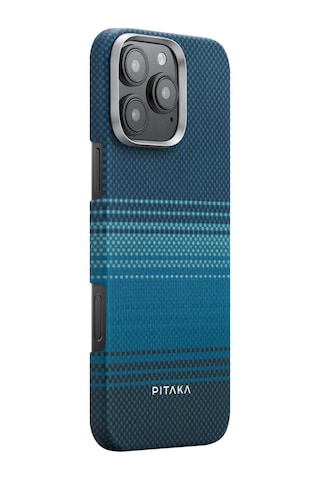 Apple Uyumlu iPhone 16 Pro Max Kılıf Magsafeli Aramid Fiber Pitaka Tactile Woven Sunset-moonrise Serisi Moonrise
