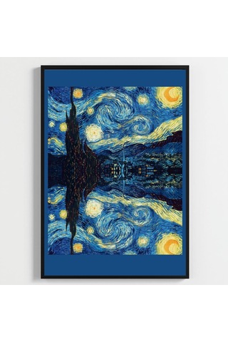 Besay Yıldızlı Gece Duvar Posteri-klasik Sanat Estetik Dekoratif A2 Çerçevesiz