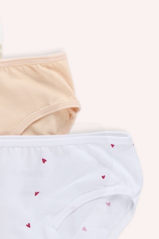 Panço Kız Çocuk Kalp Desenli 3'lü Slip - İç Giyim Renkli