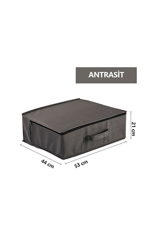 5'li Set 53 X 44 X 21 Cm Baza Altı & Dolap İçi Organizer, Yorgan & Yastık Düzenleyici Hurç Antrasit Antrasit - Gri