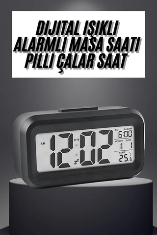 Gece Dijital Masa Saati Dijital Alarmlı Led Ekran Pilli Çalar Saat Diğer 19599822
