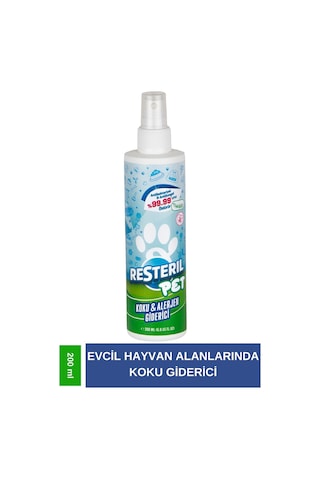 Resteril Parfümsüz Kedi Kumu Tuvaleti Koku  Evcil Hayvan Hijyen Spreyi 200 ML