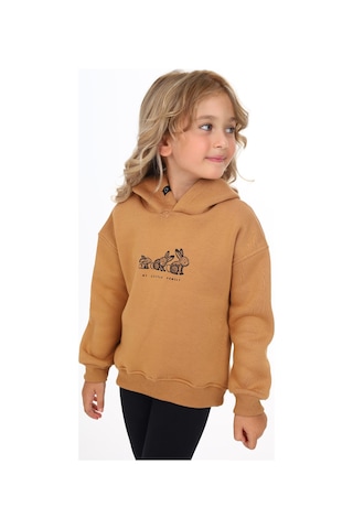 Toontoy Kids Toontoy Kız Çocuk Baskılı Sweatshirt Kahverengi