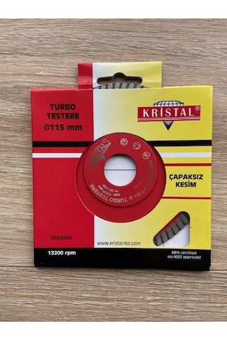 Kod:33450 Kristal Turbo Kanallı Elmas Testere 115MM Kristal