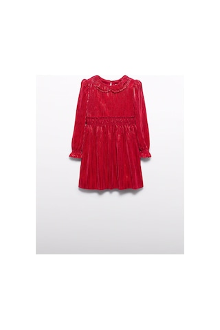 Mayoral Abel&lula Kız Çocuk Uzun Kol Pileli Şık Elbise Kırmızı