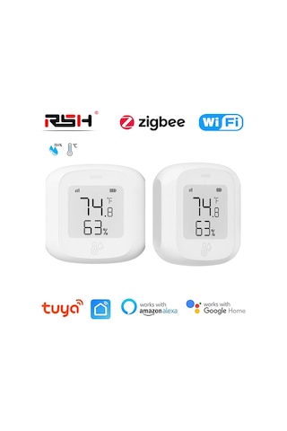 Xindoker Tuya Akıllı Sıcaklık Nem Sensörü, Wifi/kablosuz Lcd Ekranlı, Otomatik Senaryo Tutanak, Uzaktan İzleme, Hassas Ölçüm