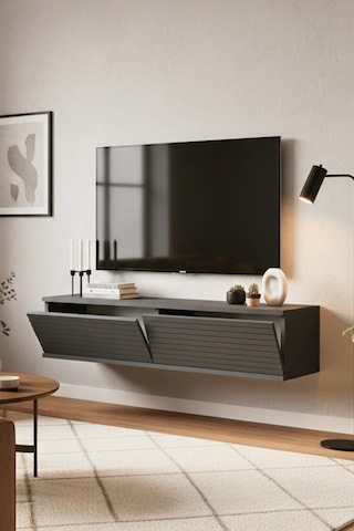 Tda1214a - Zeynep120 Duvara Montaj Tv Stand, Tv Rafı, Tv Sehpası Antrasit 120cm
