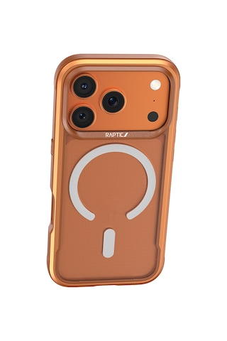İphone 17 Pro Max Kılıf M-safeli Raptic Shield Classic Serisi Şeffaf Tasarım C-magnet Kapak Turuncu Turuncu