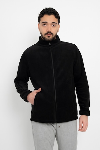 Dasüniforma Unisex Anti-pilling Tüylenme Yapmayan Standart Fit Tam Fermuarlı Soğuk Geçirmez Polar Hırka Siyah