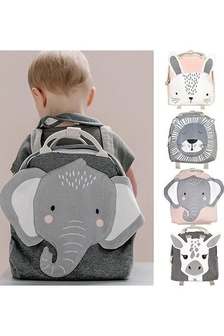 Çocuk Sırt Çantası Yürüyor Çocuklar Okul Çantası Sırt Çantası Bebek Çocuklar Için Sevimli Okul Çantası Erkek Kız Işık Çantası Tavşan Kelebek Aslan Çanta 2rıudl Gri