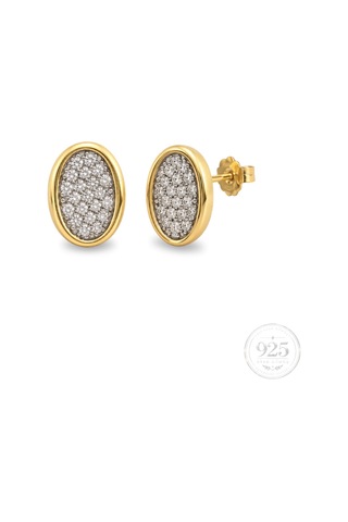 Servi 925 Ayar Gümüş Zirkon Taşlı Altın Renk Oval İtalyan Küpe -488 Altın - Gümüş Servi 925 Ayar Gümüş Zirkon Taşlı Altın Renk Oval İtalyan Küpe -488 Altın - Gümüş