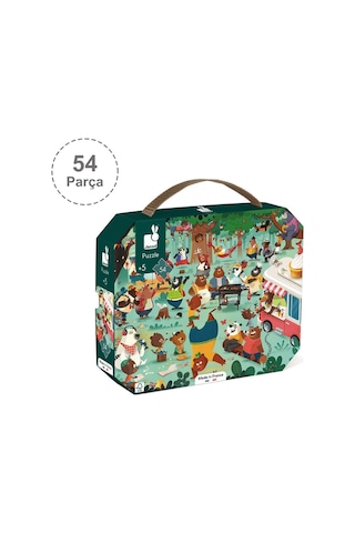 Janod 54 Parça Çantalı Puzzle Ayıcık Ailesi