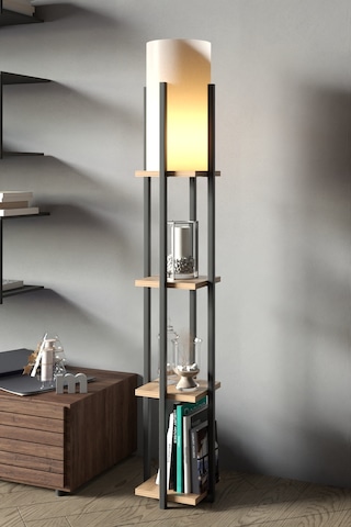 Retohome Atlantik Çam Rafli Lambader 4002