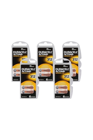 Duracell 312 Numara İşitme Cihazı Pili 5 Paket 30 Adet