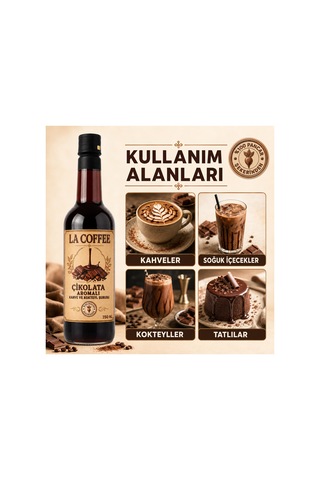La Coffee Çikolata Aromalı Kahve Ve Kokteyl Şurubu 750 Ml - %100 Pancar Şekerli