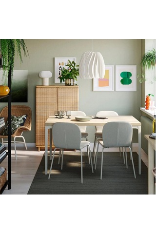 Ikea Bej Şık Yemek Masası - Yemek Sandalyesi Oturma Yeri