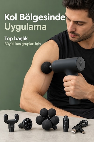 Masaj Aleti Kol Ve Bacak İçin Altı Toplu Başlıklı Düz Renkli