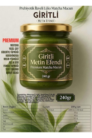 Giritli Metin Efendi Matcha Premium Bitkisel Destek Macun 240 Gr