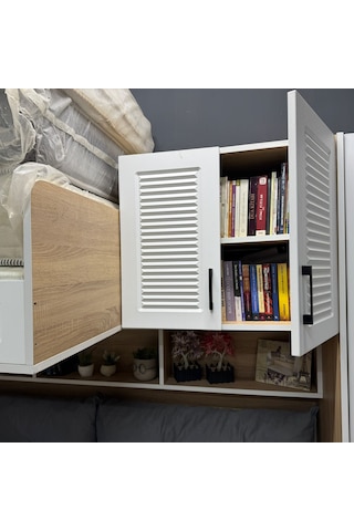 Viola Komple Mdf Membran Dolaplı Yavrulu Ranza Ceviz Beyaz 190 x 90