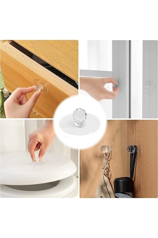 Brokoli Home 8 Ad Dolap Çekmece Tutacağı Pratik Yapışkanlı Komidin Çekmece Kulpu Askı Askılık Çok Renkli