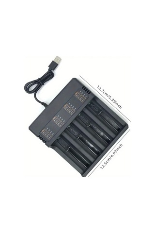 Xuweiwei Siyah 3 7v Li İon Ve Ni Mh Ni Cd Piller İcin 26650 21700 14500 Aa Aaa C Agir Hizmet Tipi Coklu Portlu Hizli Sarj Cihazi