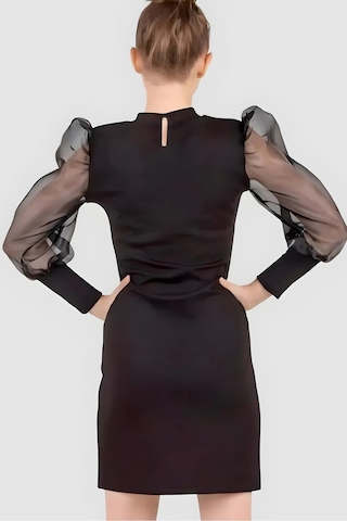 Modanino Kız Çocuk Kolları Tüllü Elbise 9-15 Yaş 12564 Siyah