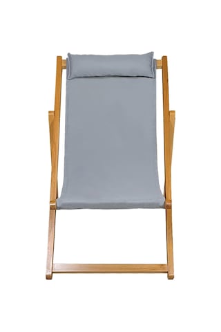 Ahşap Katlanabilir Taşınır Şezlong. Plaj, Bahçe, Teras, Balkon Şezlongu. Gri Çok Renkli