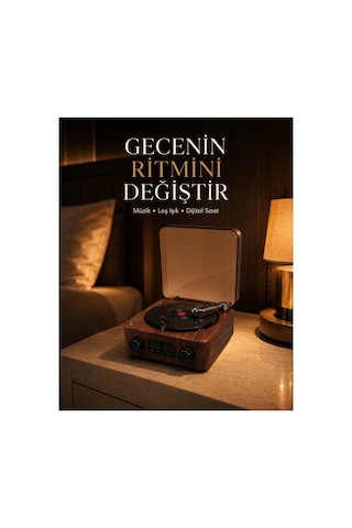 Gece Lambası Hoparlör Dijital Saat Çok Fonksiyonlu Su Dalgası Işıklı