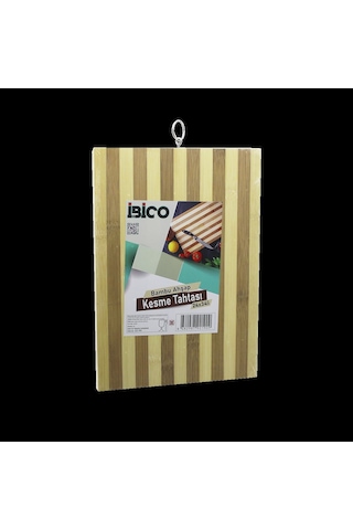 Bambu Kesme Tahtası 24x34x1.3 Cm - Metal Kulplu Açık Ceviz