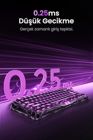 Gravastar Mercury V75 Lite He Hall Effect Manyetik Switch Gaming Klavye, Hot-swappable, Rapid Trigge