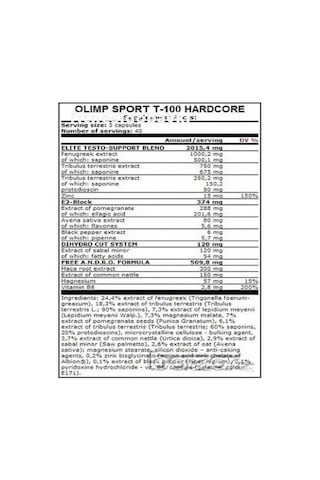 Olımp T-100 Gh Hardcore, Test Booster+tribulus 120 Caps