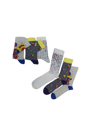 Garanti Çorap Eğlenceli Desenli Unisex Soket 3 Lü 1z Çok Renkli