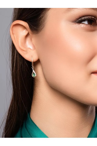 Lamponi 925 Ayar Gümüş Gümüş Kaplamalı Uzun Damla Küpe Agat Taşlı 48956268 Altın