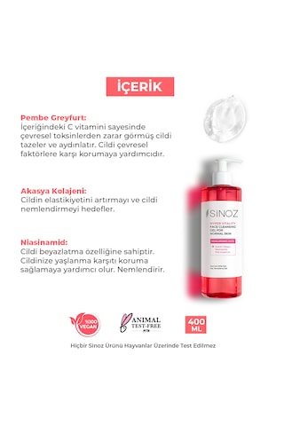 Sinoz Normal Ciltler için Yüz Temizleme Jeli 400 ML