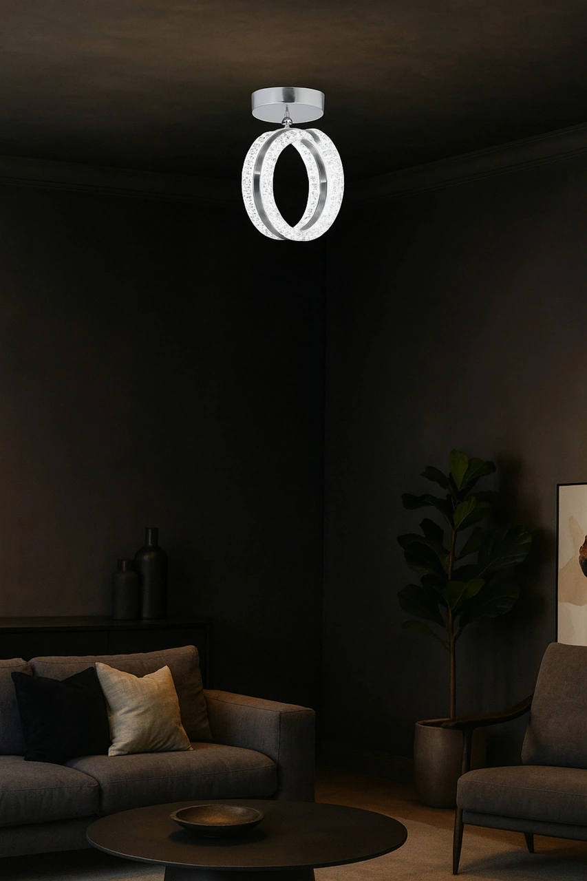 Aurea Model Gümüş Plafonyer 3 Renk Modu Ledli Modern Salon Mutfak Çocuk Odası Led Avize Gümüş