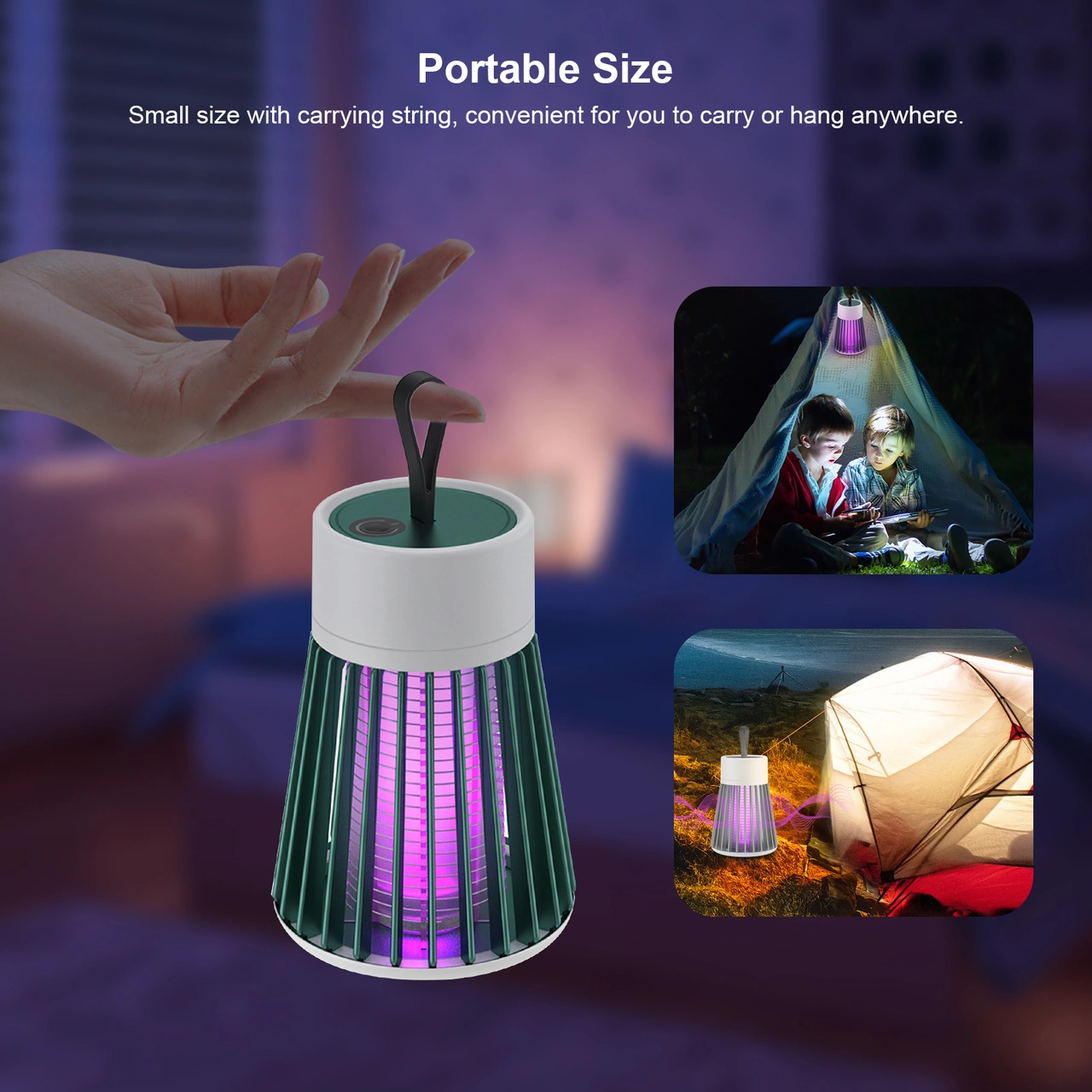 Moveevo Ev İçin Gri Şarjlı Elektrikli Halka Sinek Yakalama Lamba - 395nm Mor Işık İle 20-50 M² Etki Alanı