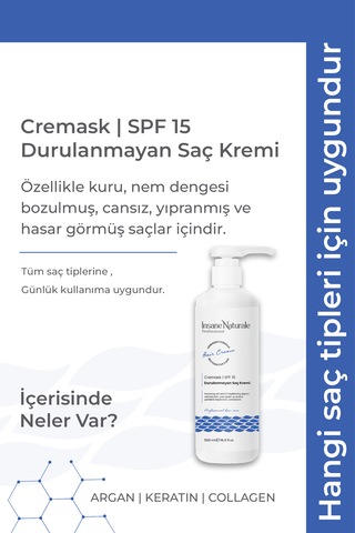 Insane Naturale Durulanmayan Saç Bakım Kremi 500 ML