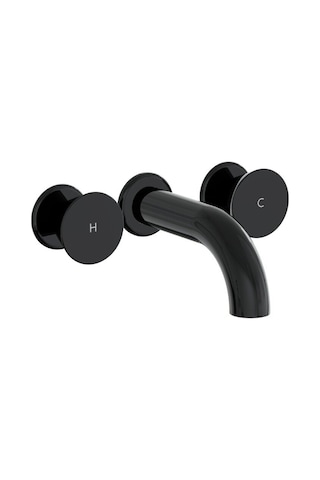 VitrA Liquid A4269039 Ankastre Lavabo Bataryası Parlak Siyah