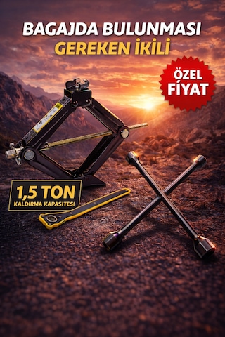 Araç Bagaj Krikosu Bijon Anahtarı Lastik Değiştirme İçin Güçlü Oto Set
