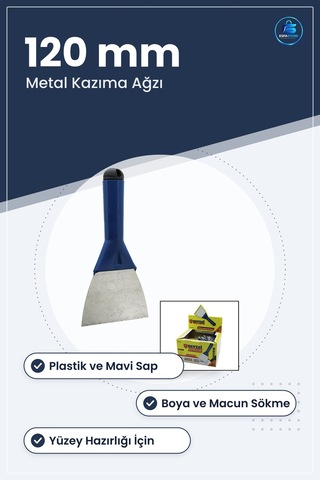Metal Kazıma Spatulası 120 Mm Plastik Saplı Boya Sökme Macun Düze